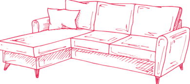 Trijų vietų kampinė sofa